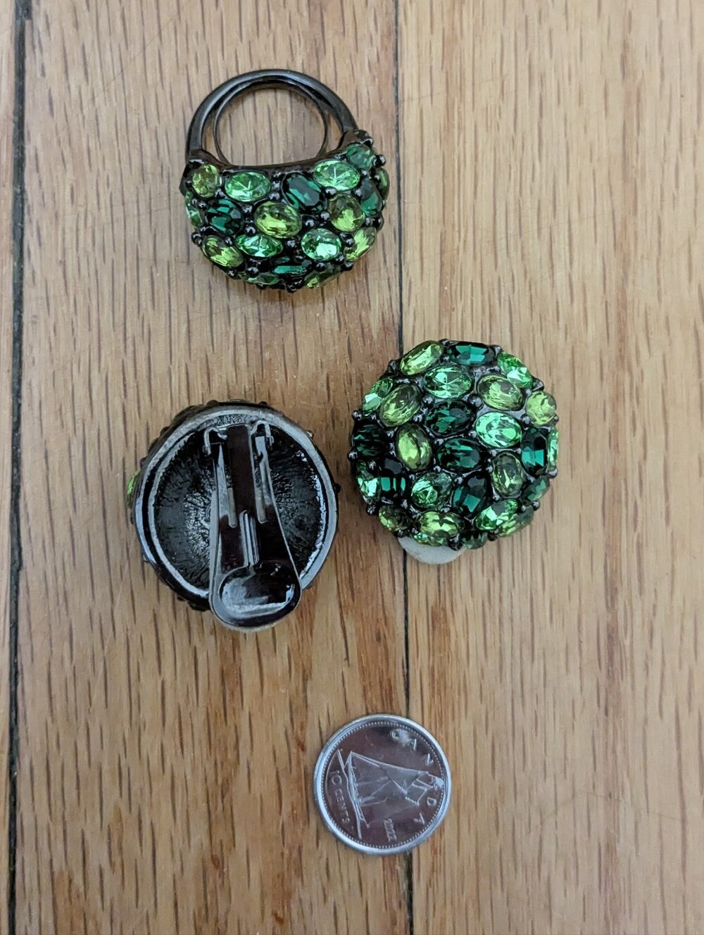 Green Costume Jewellery Earring & Ring Set